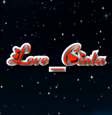 a black background with the words love cinta written in red