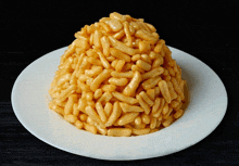 a white plate topped with a pyramid of fried food