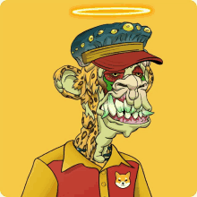 a cartoon of a monkey wearing a hat and a shirt with a doge patch