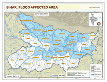 a map of bihar showing the flood affected areas