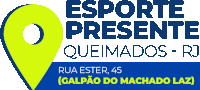 a blue and yellow logo for esporte presente queimados