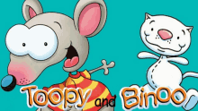 a cartoon of a mouse and a cat with the words toopy and binoo