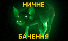 a picture of a pig with glowing eyes and the words in russian