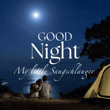 a poster that says good night my little saugschlaeger