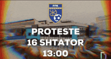 a flyer for proteste 16 shtator is displayed