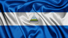 a blue and white flag that says republica de nicaragua america central on it