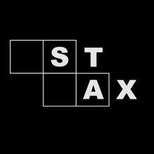 a black background with white squares that say st ax