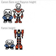 canon sans and papyrus height , fanon height , and transformers papyrus height .