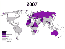 a map of the world showing severe moderate mild and adequate