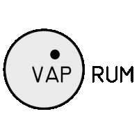 a logo for vap rum has a white circle with a black circle around it