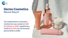 the dermo cosmetics market report shows that the global dermo cosmetics market size was valued at usd 51.8 billion in 2023.