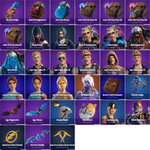 a collage of fortnite skins including agent jones slump ii and agent jones slump ii