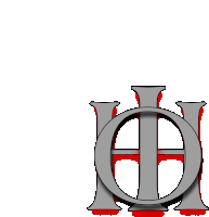 a logo with the letter h in a circle with a red background