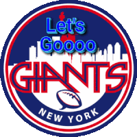 a logo for the new york giants with a football on it