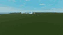 a computer generated image of a house in a field