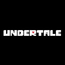 the undertale logo is white on a black background .