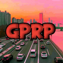 a picture of a highway with the word gprp written on it