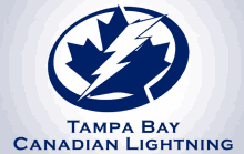 a logo for tampa bay canadian lightning with a lightning bolt and maple leaf