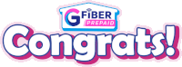 a logo for g fiber prepaid that says congrats on it