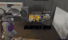 a screenshot of a video game with memphis win on the bottom