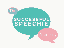 a logo for the successful speechie academy with speech bubbles