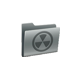 a folder icon with a nuclear symbol on it