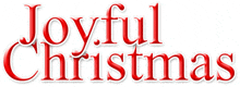 the word joyful christmas is written in red letters on a white background