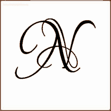 a black and white drawing of the letter n on a white background .