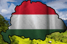 a map of hungary with red white and green colors