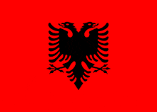 the flag of albania has a black eagle on it