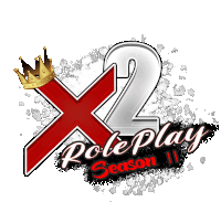 an x2 pole play season ii logo with a crown on it