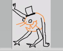 a drawing of a frog with a top hat on