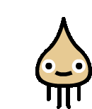 a cartoon drawing of a drop of water with a smiling face