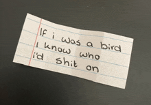 if i was a bird i know who shit on