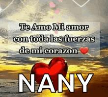 a picture of a red heart with the name nany on the bottom