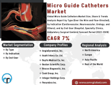 an advertisement for micro guide catheters market shows a picture of blood vessels