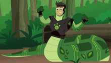 a cartoon character with a snake 's body and arms