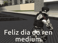 a picture of a soldier with the words " feliz dia do ren medium "