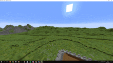 a screenshot of a minecraft game with the sun shining through the clouds