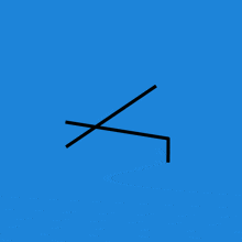 a blue background with a drawing of two lines crossing