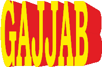 a red and yellow sign that says " gajubab "