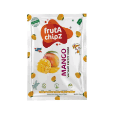 a bag of fruta chipz mango vacuum freeze dried fruit chips