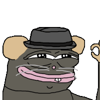 a cartoon of a mouse wearing a black hat