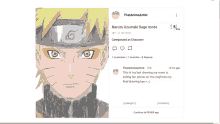 a drawing of naruto uzumaki sage mode is displayed