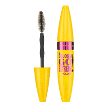 a yellow mascara that says colossal go extreme on it