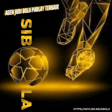 a poster with a soccer player kicking a soccer ball that says sib la