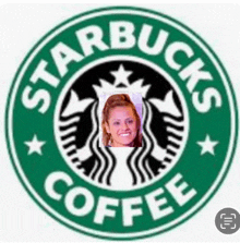 a starbucks coffee logo with a picture of a woman in it