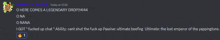 a screenshot of a discord chat with the words " o here comes a legendary drop !!! "