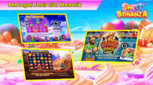 a screenshot of a slot game with a candy theme .