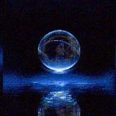 a painting of a woman in a bubble floating in the water